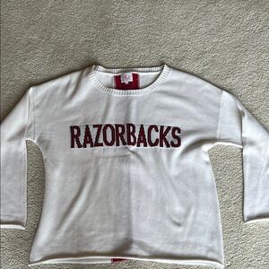 Razorbacks White Sweater